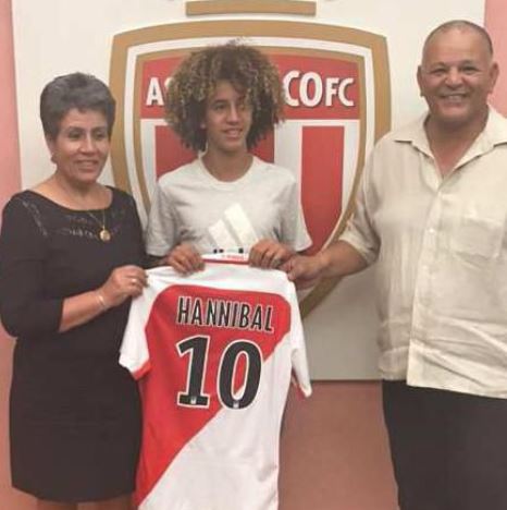 Hannibal Mejbri with his parents